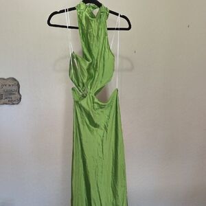Amanda Uprichard Vibrant Green Halter Dress